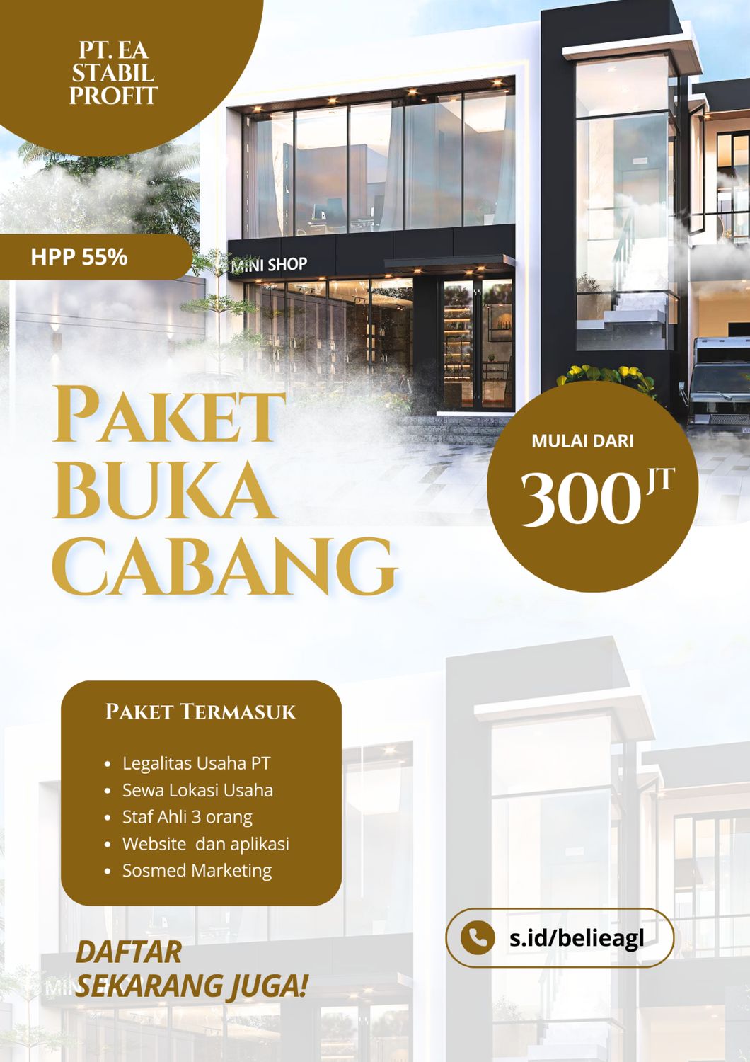 Paket Buka Cabang EA GOLDLOVER® HPP 55%