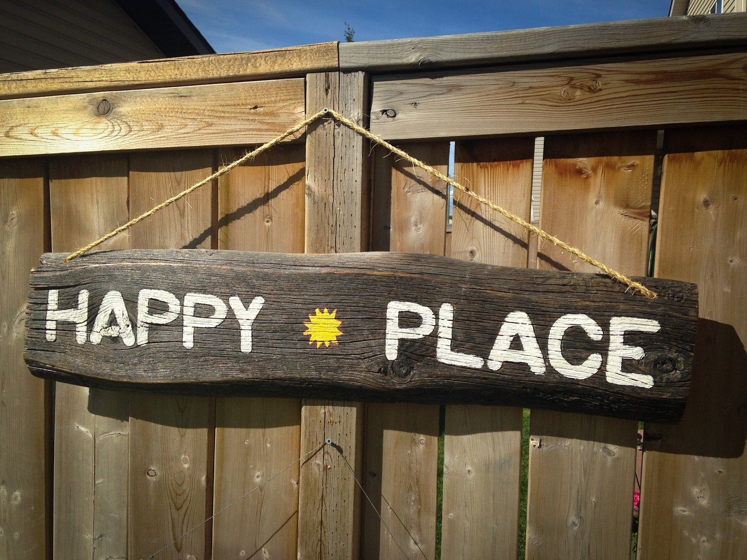 "Happy Place" garden sign