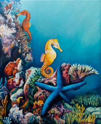 Reef Seahorse Painting