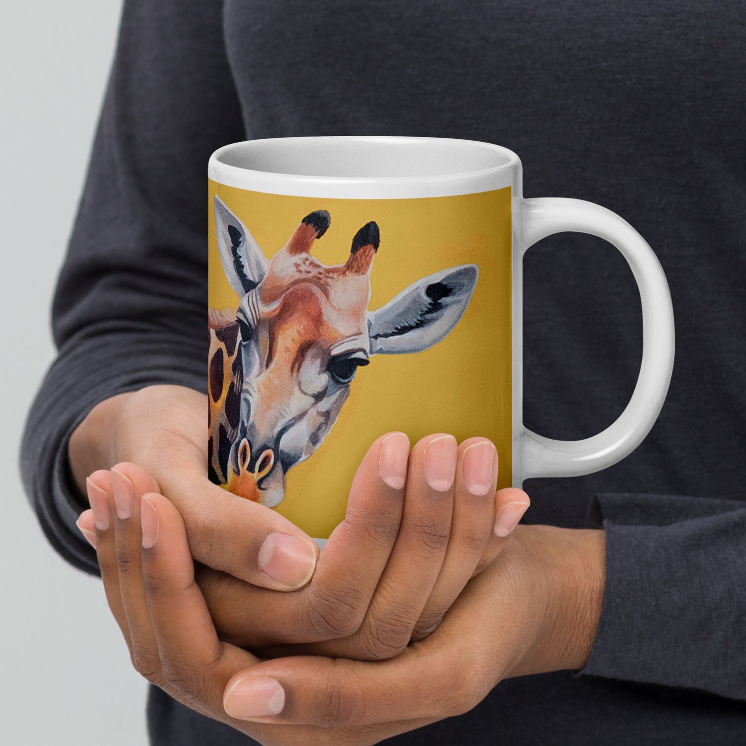 Giraffe White glossy mug