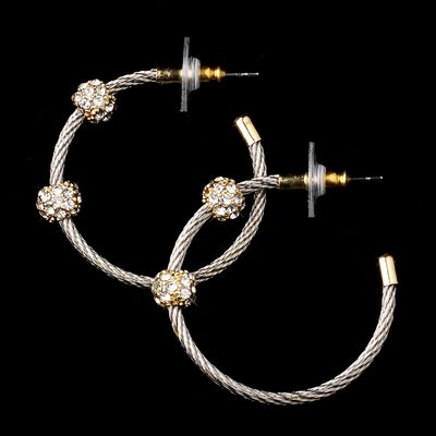 Assorted Clear Rhinestone Hoop Earrings
