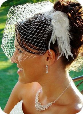 Elegant Floral Feather Pearl Hair Fascinator
