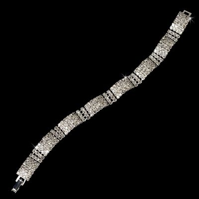 Silver 4 Row Crystal Bracelet