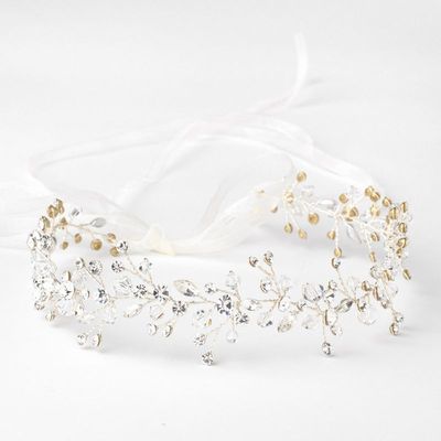 Wedding Ivory Organza Ribbon Accent Headband
