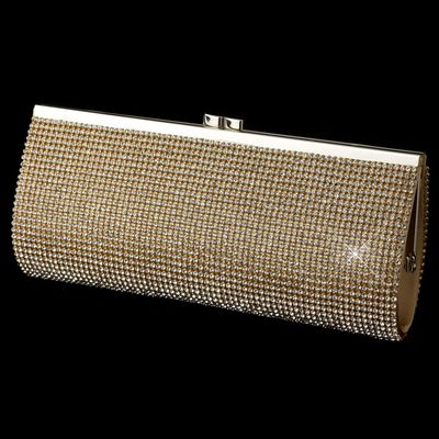 Gold Clear Crystals Both Sides Evening Bag