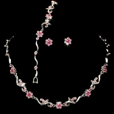 Floral Bridal Jewelry Sets Assorted Colors