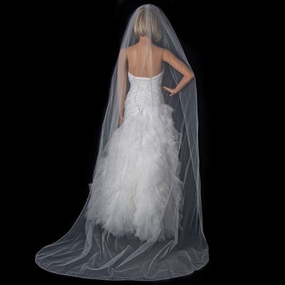 Rhinestone Single Tier Cathedral Length Veil