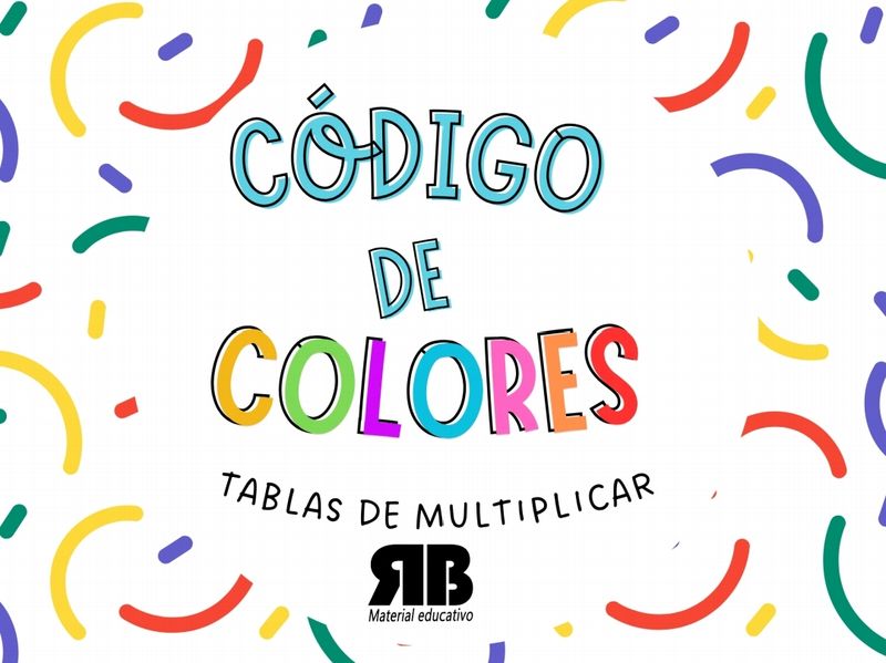 Código de colores para prácticar las Tablas de multiplicar.