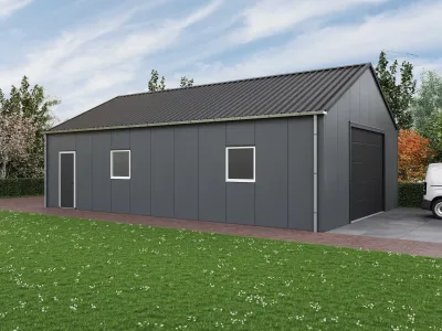 Prefab schuur-Zadeldak - Op maat