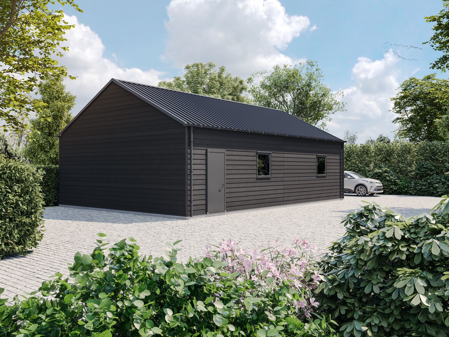 Prefab schuur 8x12m Stalen rabat