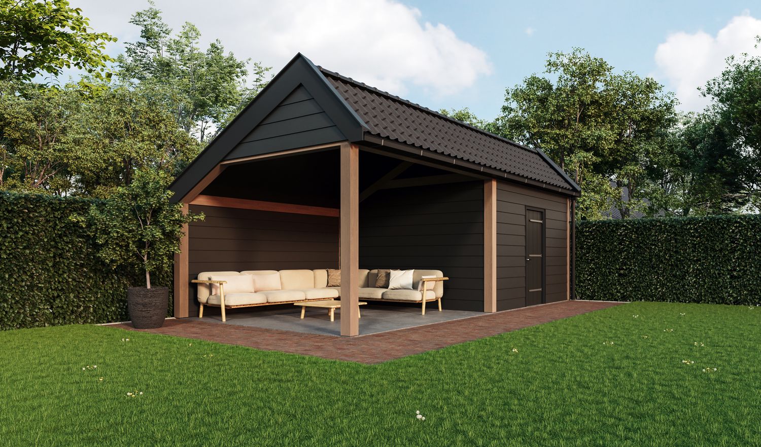 Veranda-Kapschuurmodel 4x8m
