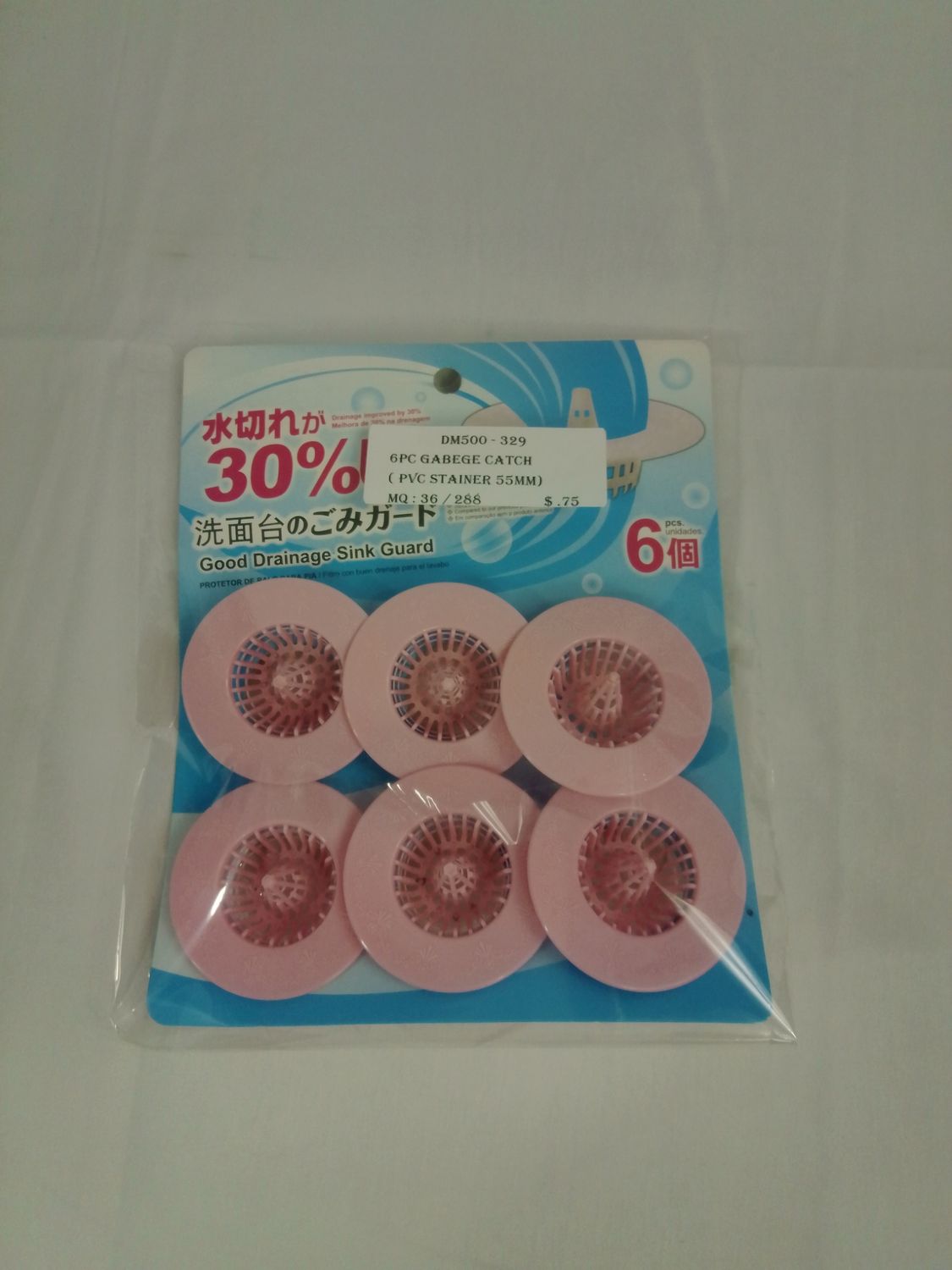 6 pc Pvc Strainer (S) Hair Catch ($0.75/unit) (24units/order)