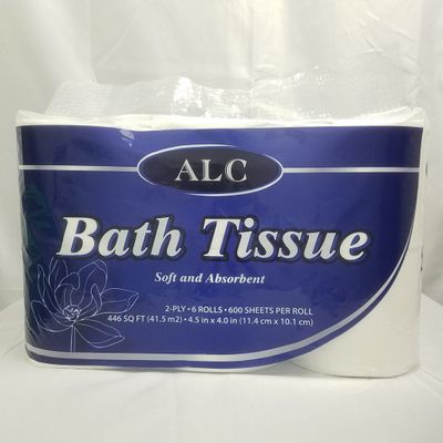 6 pc ALC Toilet Paper 600 Sheet ($4.10/unit) (15units/order)