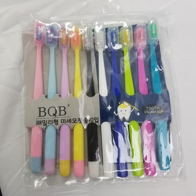 10 pc Toothbrush with Case - Soft Bristle (Macaron ice cream candy color) ($1.45/unit) (24units/order)