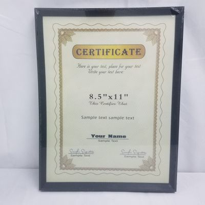 Certificate Frame  Black ( 8.5" x11" )  ($0.95/unit) (24units/order)