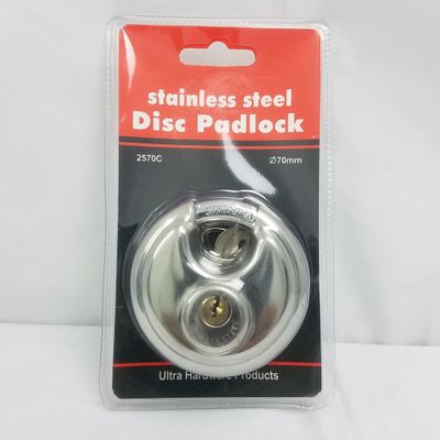 Stainless steel 70mm Disc PadLock ($2.95/unit) (12units/order)