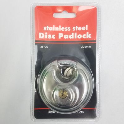 Stainless steel 70mm Disc PadLock ($2.95/unit) (12units/order)
