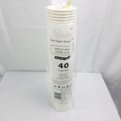 40 pc Cups Hot Drink (paper)16 Fl oz 500ml  ($1.99/unit) (20units/order)