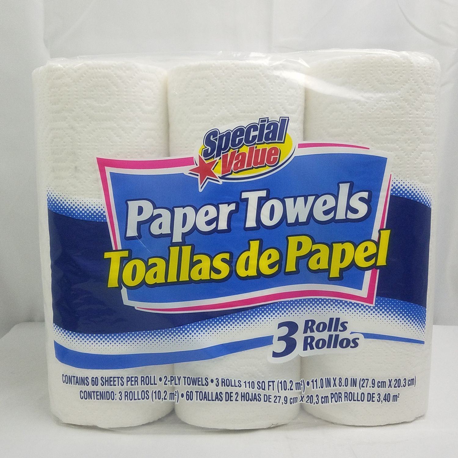 3 pc Special Value Paper Towel ($1.75/unit) (24unit/order)