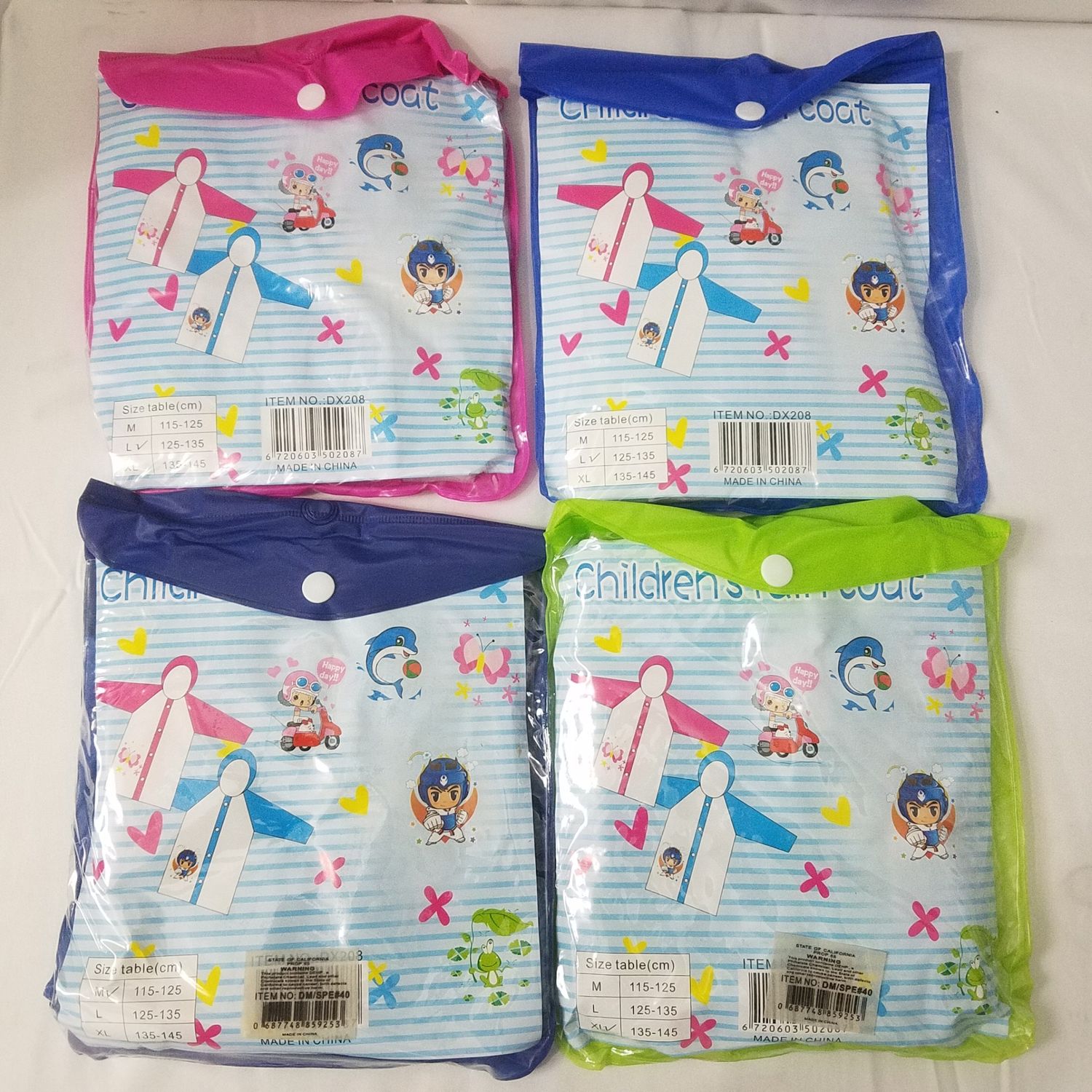 Kids Raincoat asst  Colors  ($1.99/unit)