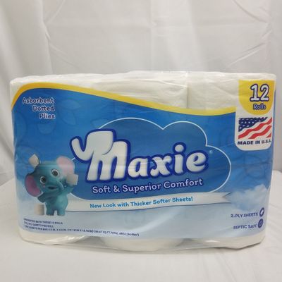 12 Rolls 450 Sheet Maxie Soft &amp; Superior Comfort 2ply Tissue ($5.40/unit) (4units/order)