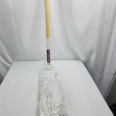   Cotton Deck Mop W/Wooden handle  ($3.25/unit) (12units/order)