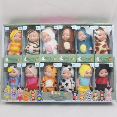 12 pc Mini Baby Doll  With Animal Clothes  ($1.05/unit) (24units/order)