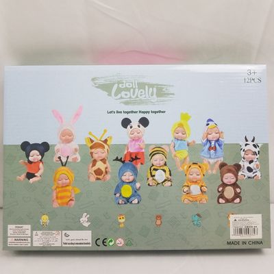 12 pc Mini Baby Doll  With Animal Clothes  ($1.05/unit) (24units/order)