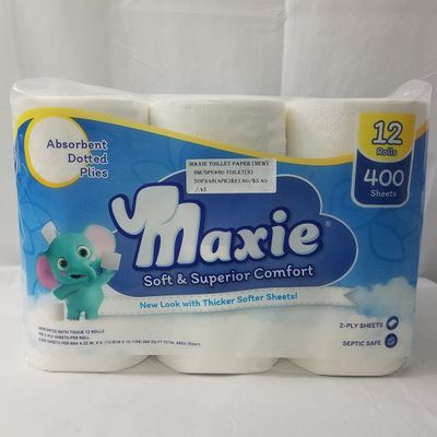12 Rolls 450 Sheet Maxie Soft &amp; Superior Comfort 2 Ply Tissue ($5.40/unit) (48units/order)