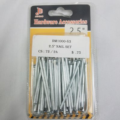 72 pc Metal Nail Set 2.5" ($0.75/unit) (24units/order)