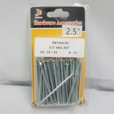 72 pc Metal Nail Set 2.5" ($0.75/unit) (24units/order)