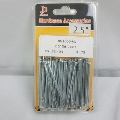 72 pc Metal Nail Set 2.5" ($0.75unit/order) (24units/order)