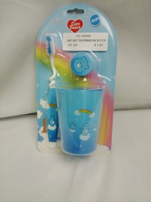 3 pc Care Bear Toothbrush w-Cup (Blue) ($1.20/unit) (24units/order)