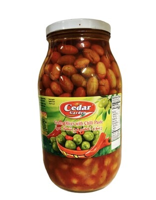 Cedar Garden Green Olives With Chili Paste 4x3200g