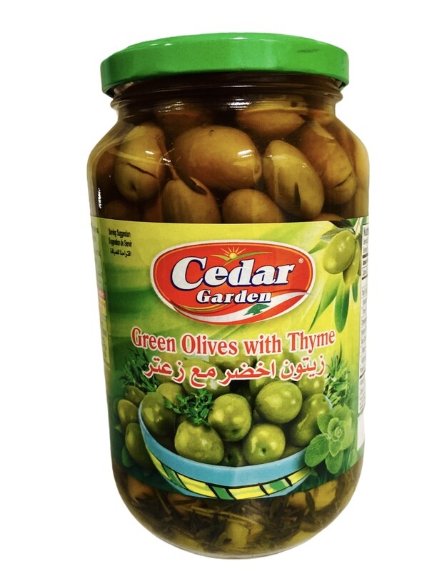 Cedar Garden Green Olives With Thyme 12x900g