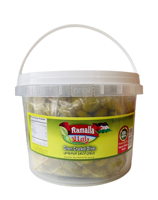 Ramalla Green Cracked Olives 4x2kg