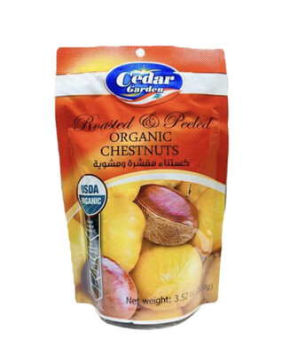 Cedar Garden Organic Peeled &amp; Roasted Chesnuts 50x100g