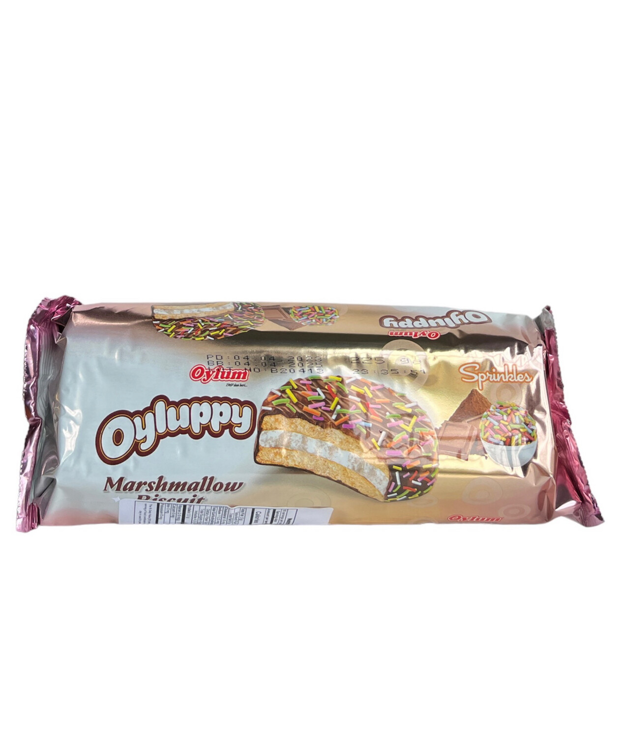 Oyluppy Sprinkle Coated Sandwich Biscuits With Marshmallow 12x