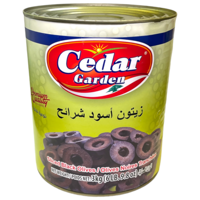 Cedar Garden Sliced Black Olives 6x3kg