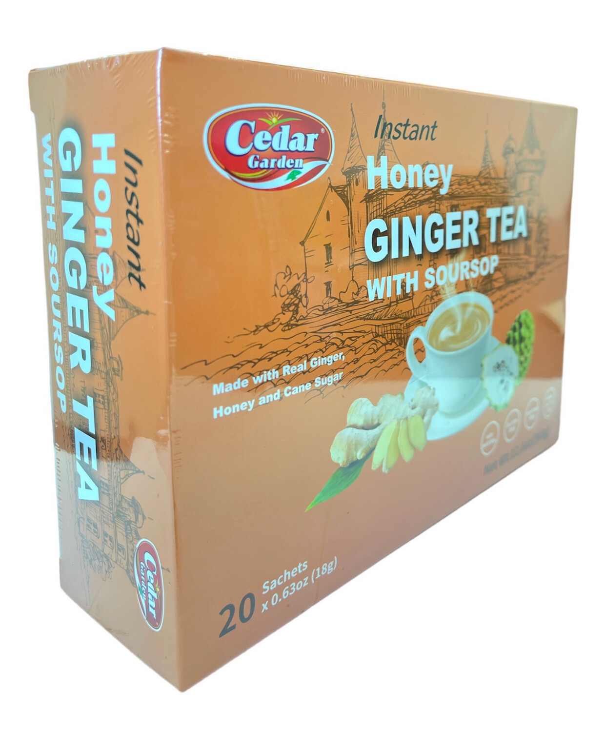 Cedar Garden Instant Honey Ginger Tea With Soursop 24x360g