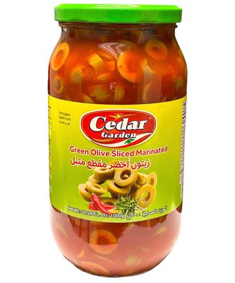 Cedar Garden Green Olive Sliced Marinated 12x1k