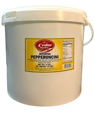 Cedar Garden Imported Golden Pepperoncini 5  Gallon