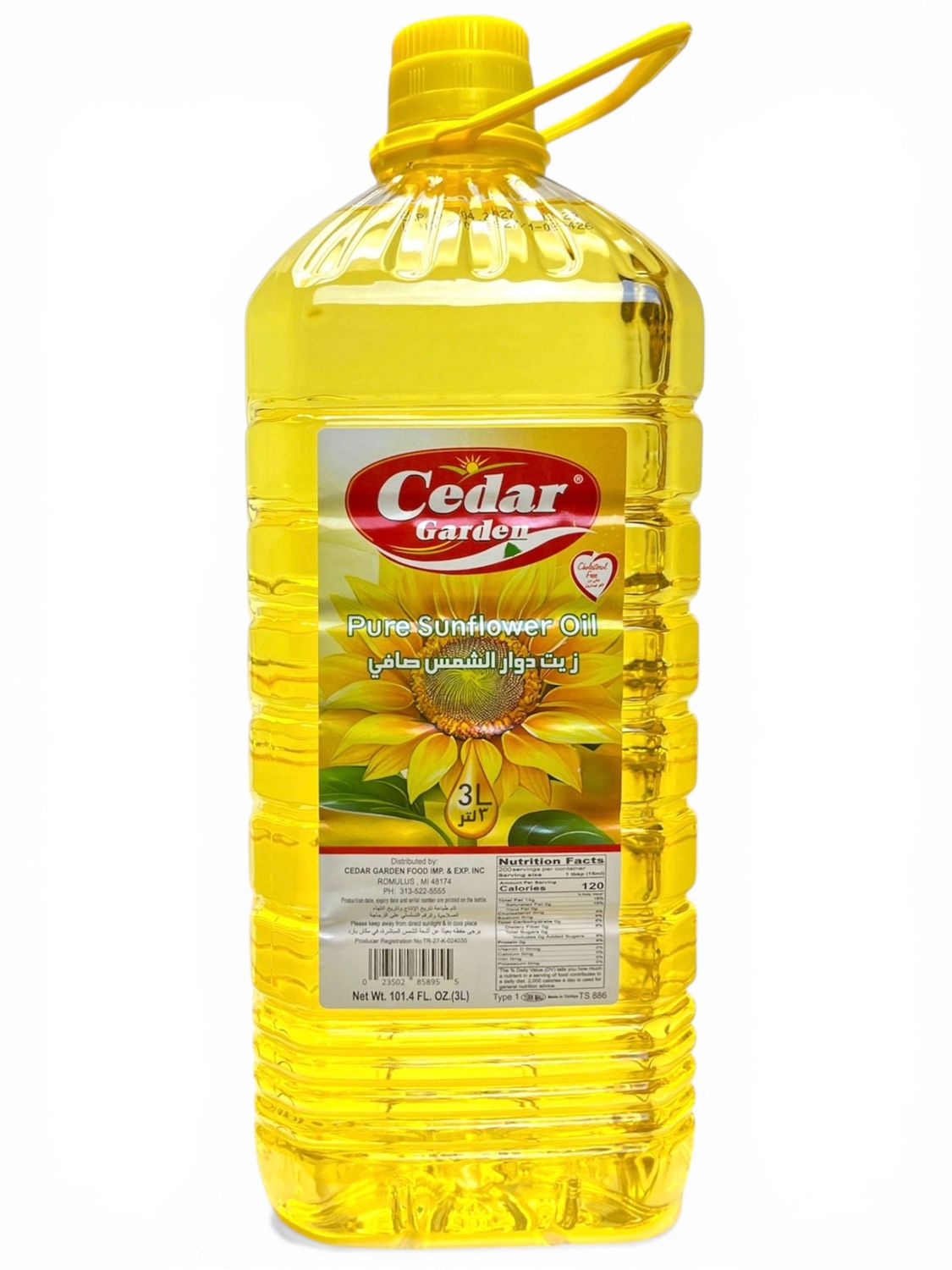 Cedar Garden Pure Sunflower Oil 6x3L