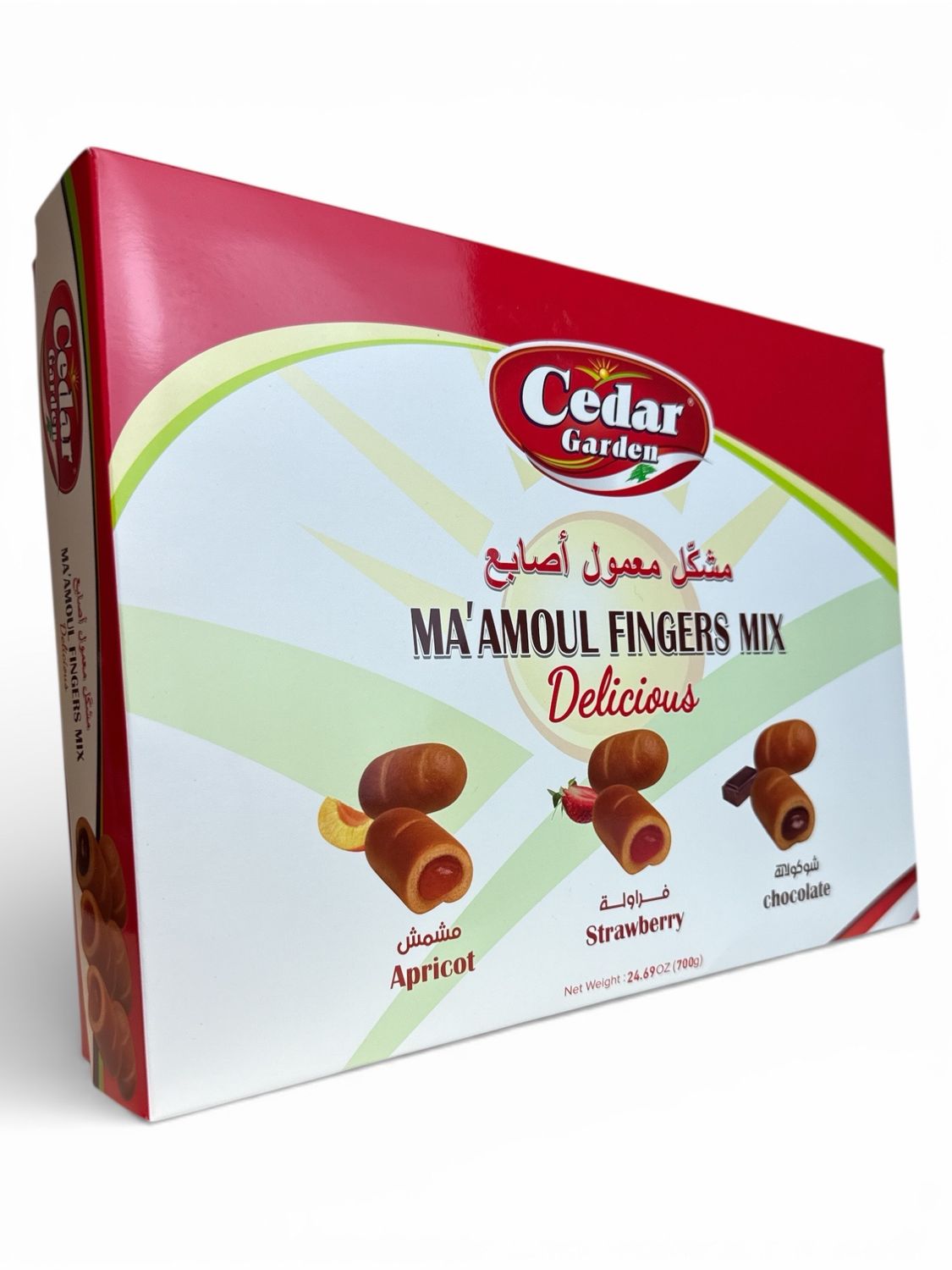Cedar Garden Ma’moul Fingers Biscuit Mixed Filled Chocolate, Strawberry, And Apricot 12x700g