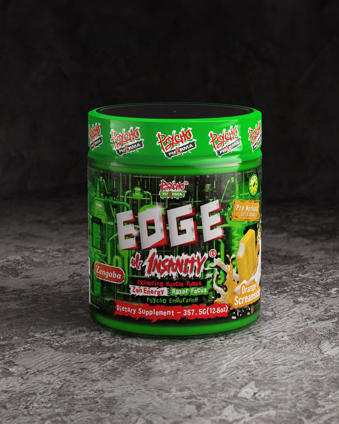 Psycho Pharma Edge of Insanity Pre-workout  - orange screamsicle