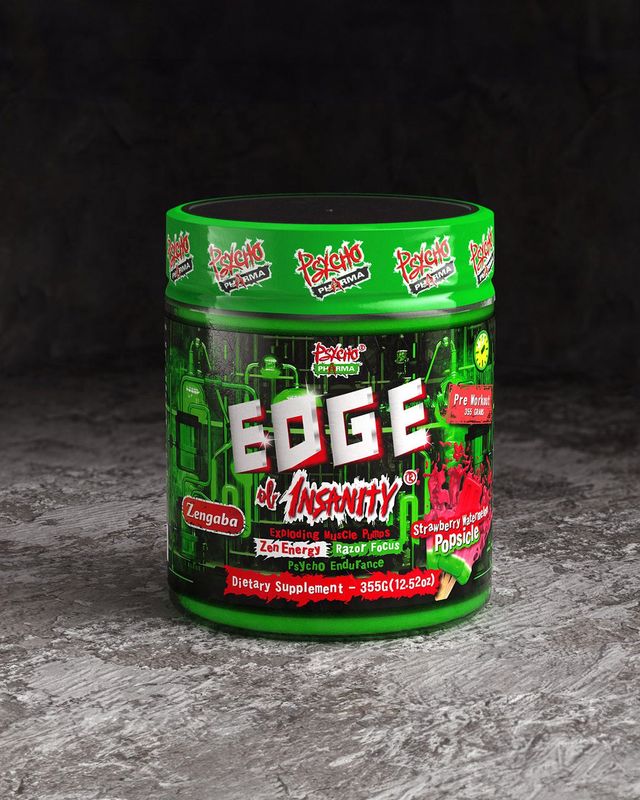 Psycho Pharma Edge of Insanity Pre-workout  - strawberry watermelon popsicle