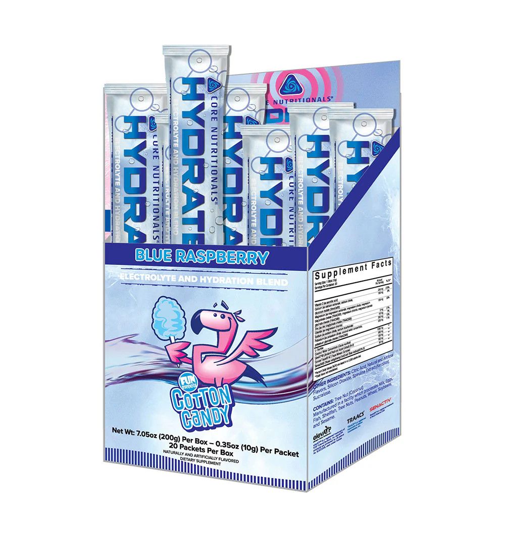 Core Nutritionals Hydrate (20 packets) - fun sweets blue raspberry