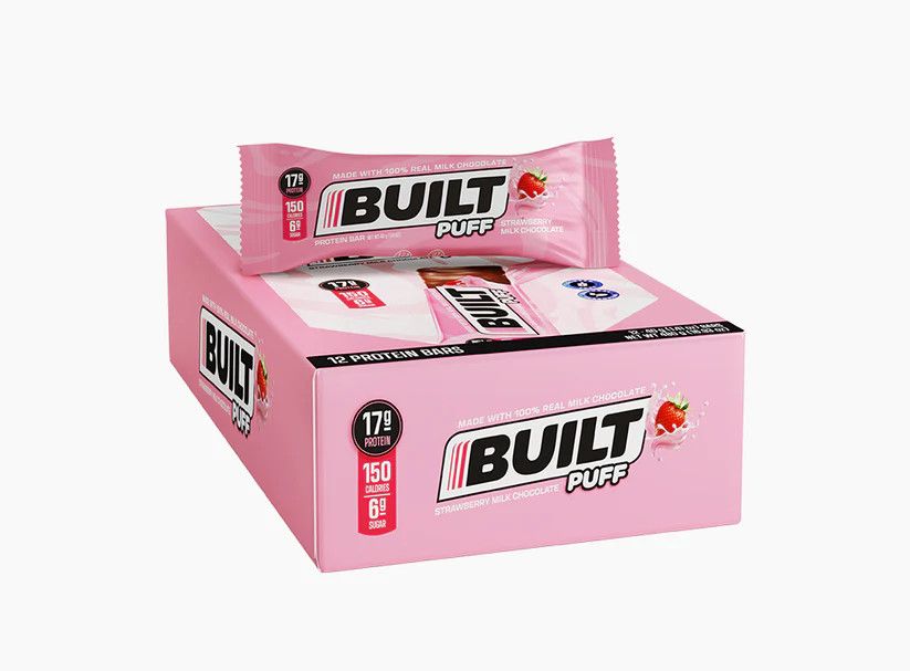 BUILT strawberry milk chocolate puffs