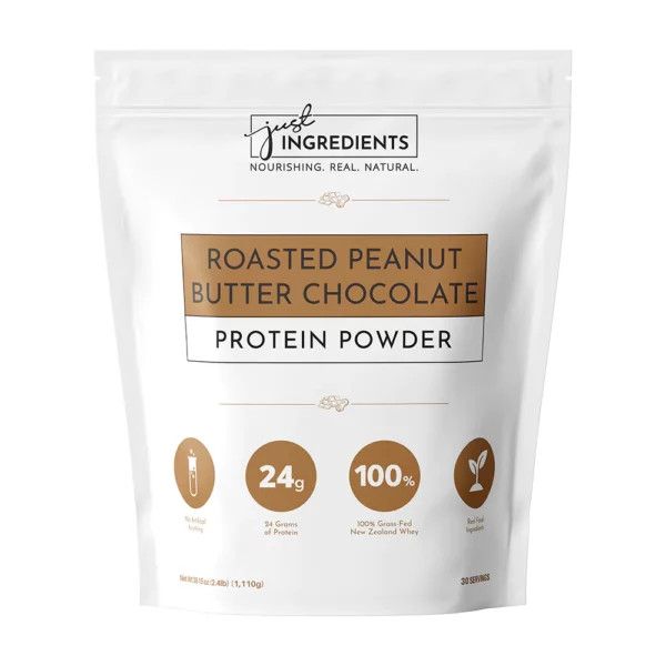 Just Ingredients roasted peanut butter chocolate protein powder