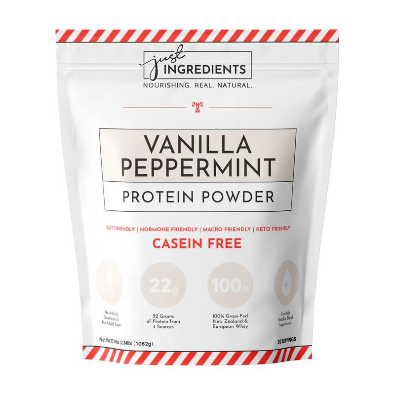 Just Ingredients vanilla peppermint protein powder